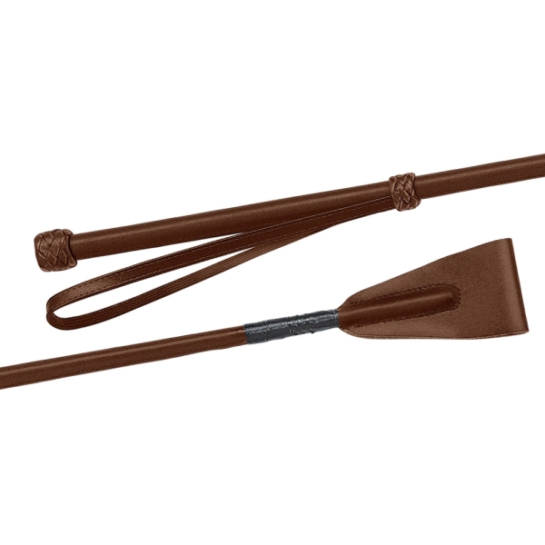 Bat jeździecki Fleck skokowy ze skórzaną pętelką dark brown 60cm