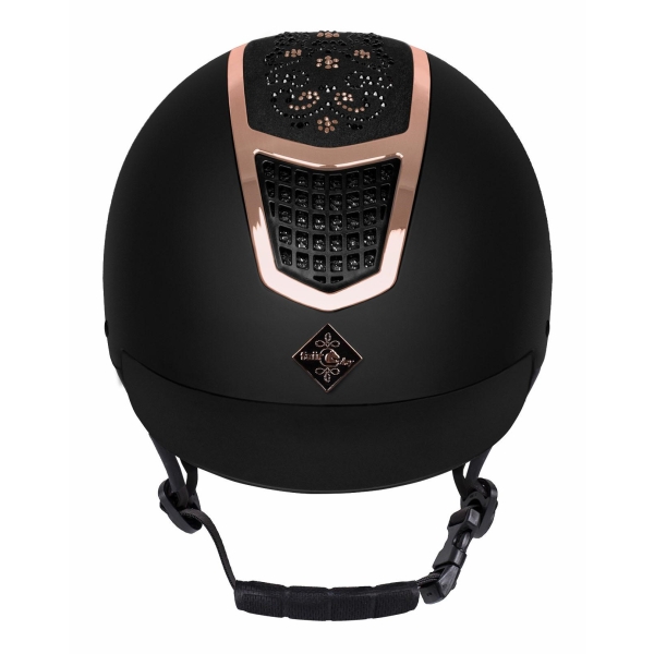 Kask jeździecki Quantinum Chic 2.0 Rosegold czarny Fair Play