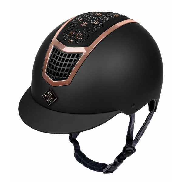 Kask jeździecki Quantinum Chic 2.0 Rosegold czarny Fair Play