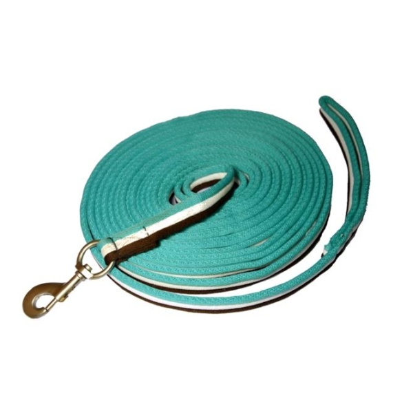 Lonża ThreeStripe 8m dark brown/white/teal Start